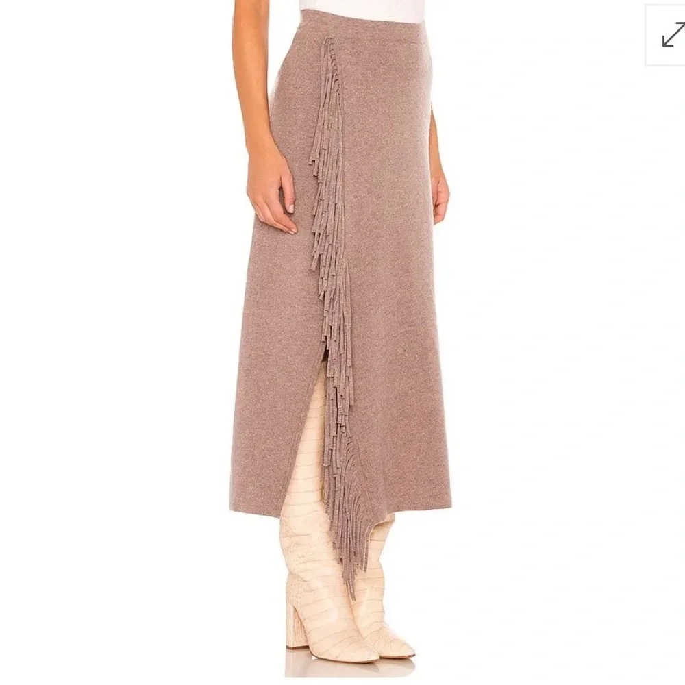 Ronny Kobo Orleans Coastal Cowgirl Fringe Midi Skirt Wool Cashmere Blend Size S - Picture 3 of 11